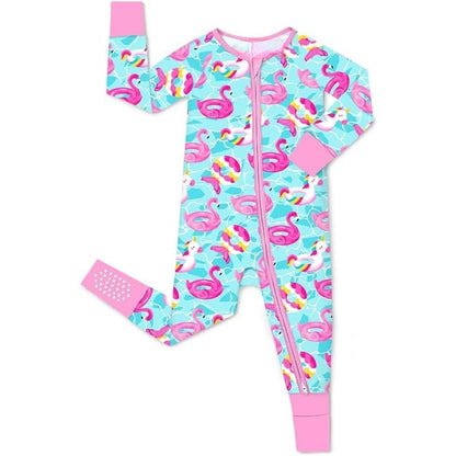 Flamingo Float Baby Convertible Romper Zippy, Flamingo Baby Convertible Romper BB0378