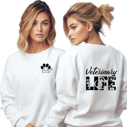 Custom Veterinary Life Sweatshirt With Name, Custom Vet Tech Sweatshirt 2D0786