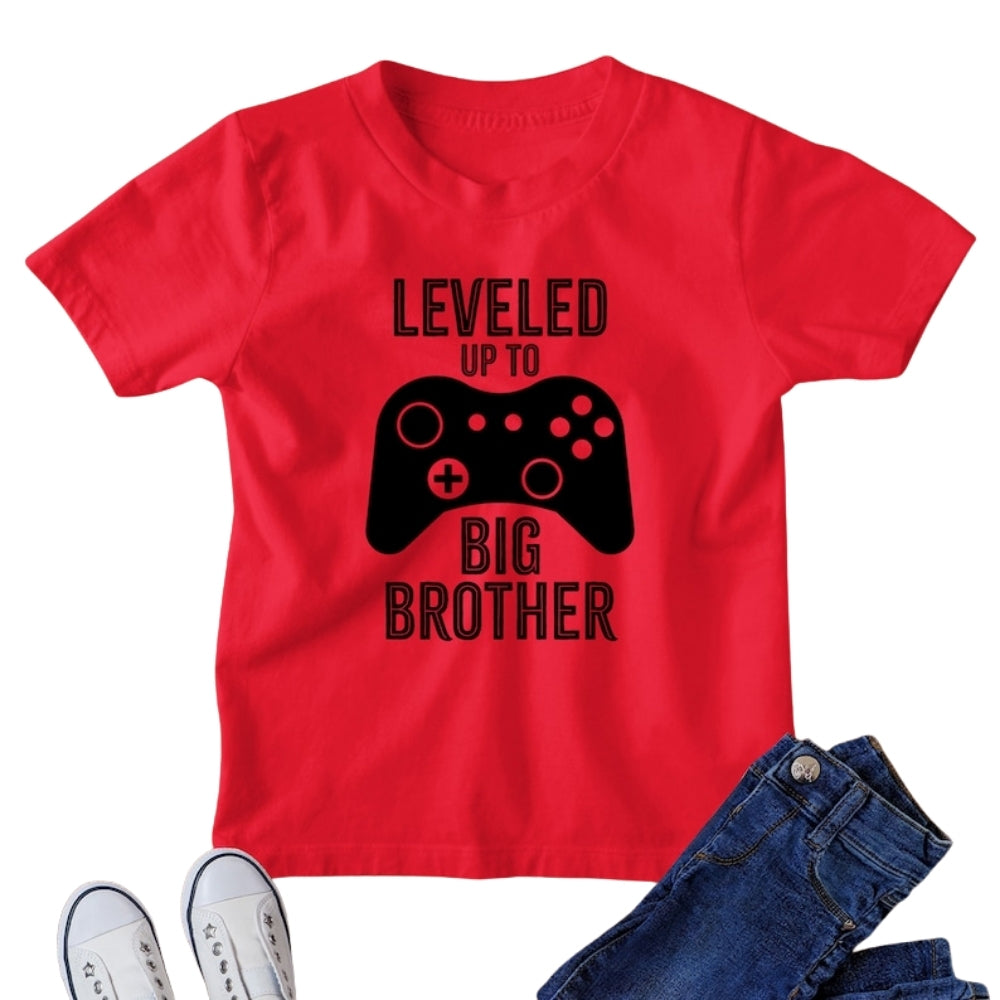 Leveled Up To Big Brother Player 2 Has Entered The Game Matching Baby Reveal Sibling T Shirt, Gamer Pregnancy Announcement Sibling Matching Shirts ET1022