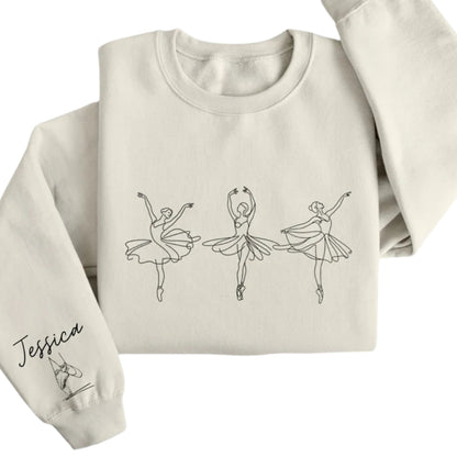 Custom Name Ballet Sweatshirt, Custom Ballerina Sweater 2D0748