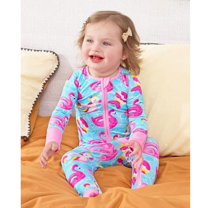 Flamingo Float Baby Convertible Romper Zippy, Flamingo Baby Convertible Romper BB0378