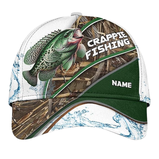 Custom Name Crappie Fishing Baseball Cap, Custom Fishing Lover Caps CP0209