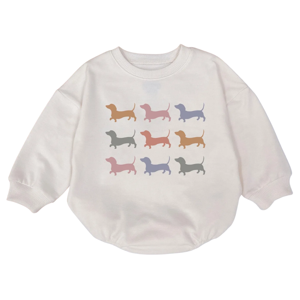 Dachshund Baby Romper Sweatshirt, Dog Dachshund Romper Sweatshirt For Baby BB0538