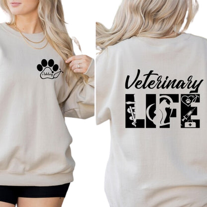 Custom Veterinary Life Sweatshirt With Name, Custom Vet Tech Sweatshirt 2D0786