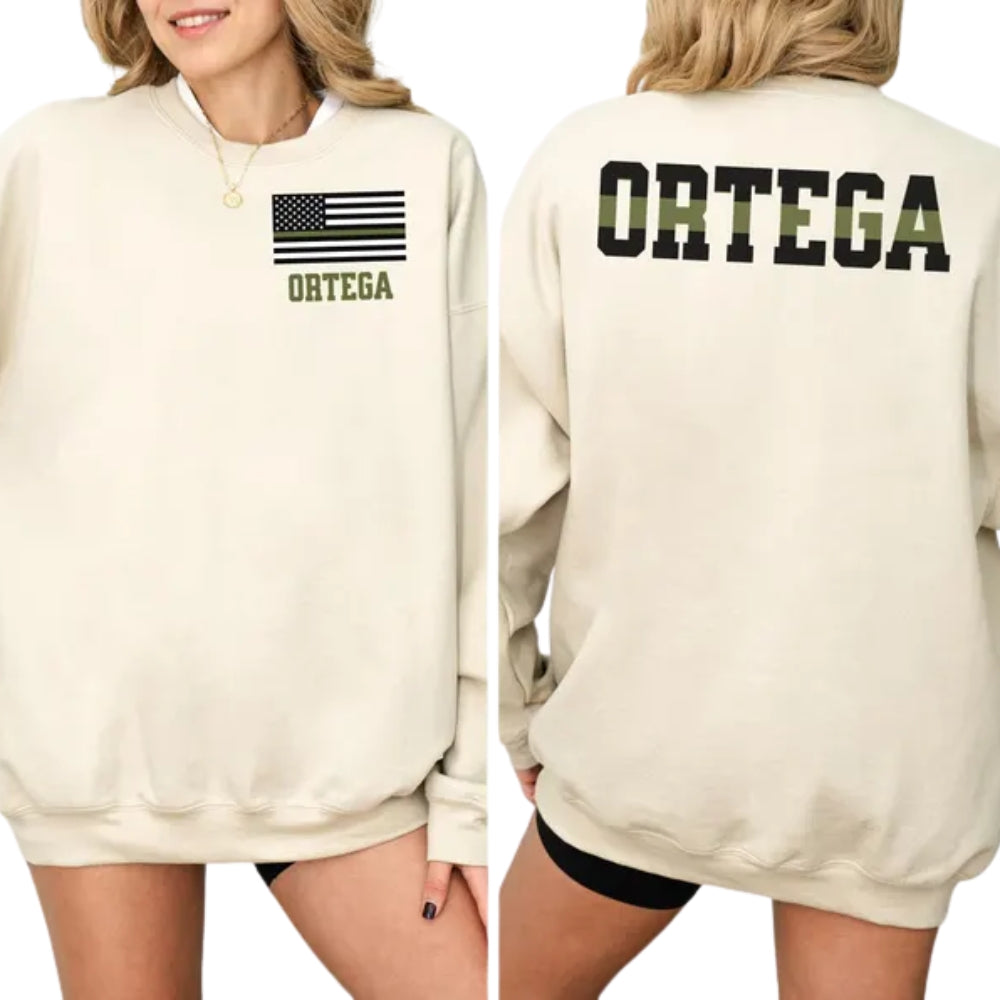 Custom Army Wife Sweatshirt with Name, Custom Army Solider Family Sweatshirt 2D0671