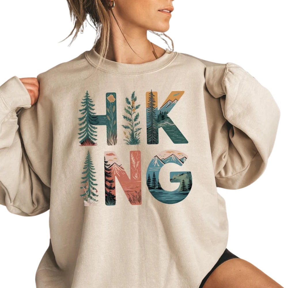 Women's Hiking Sweatshirt, Mountain Sweatshirt For Nature Lover 2D0555