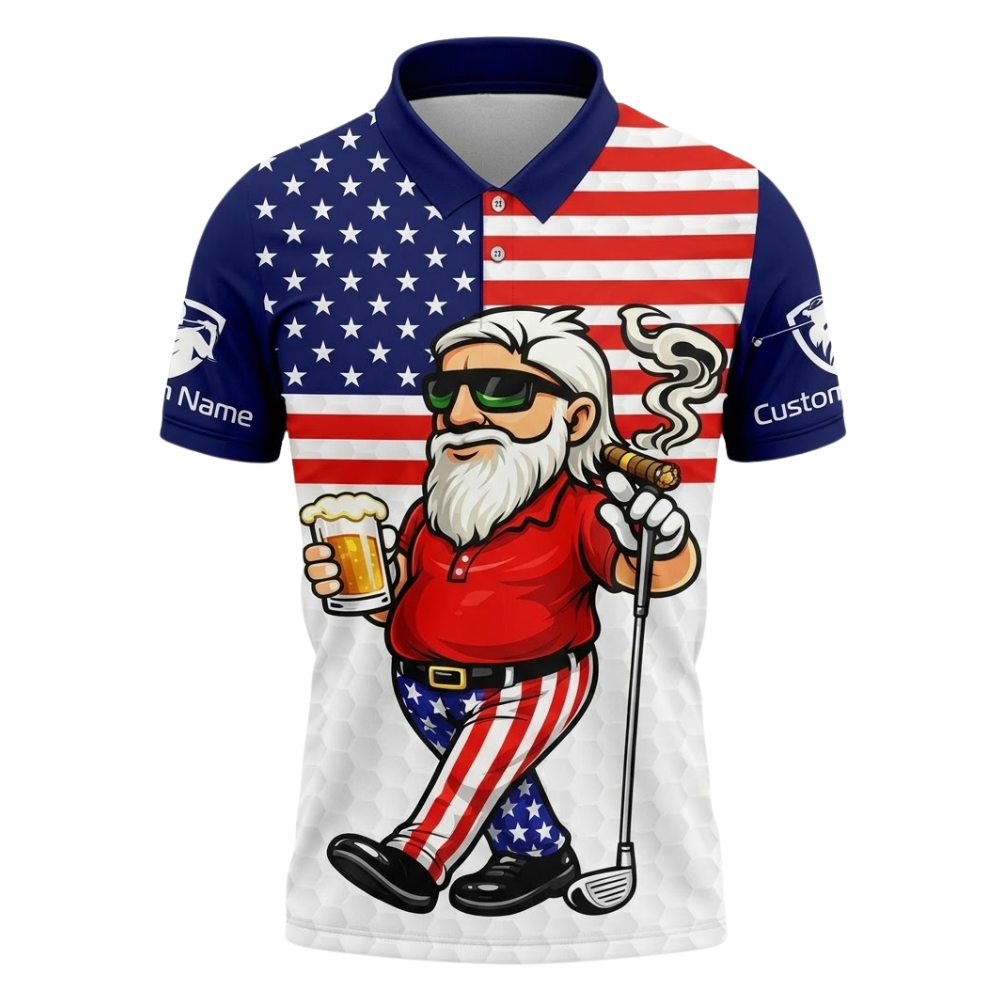 It Takes A Lot Of Balls To Golf The Way I Do Custom Old Man USA Flag Golf Mens Polo Shirt, Custom Funny Patriotic Golf Shirts GZ0314