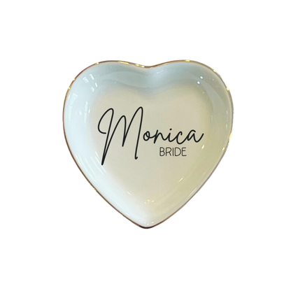 Custom Name Maid Of Honor Wedding Jewelry Dish, Custom Ring Dish For Bridesmaid WD0501