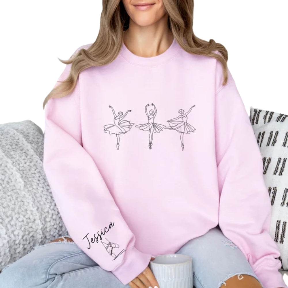 Custom Name Ballet Sweatshirt, Custom Ballerina Sweater 2D0748