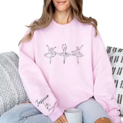 Custom Name Ballet Sweatshirt, Custom Ballerina Sweater 2D0748