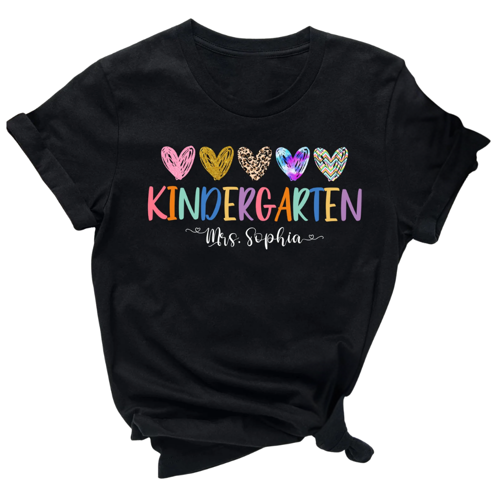 Custom Name Kindergarten T Shirts, Custom Matching Teacher Kindergarten Shirts ET1048