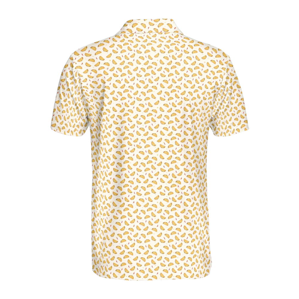 Men's Taco Yellow Golf Polo Shirt, Taco Lover Golf Shirts GE0510