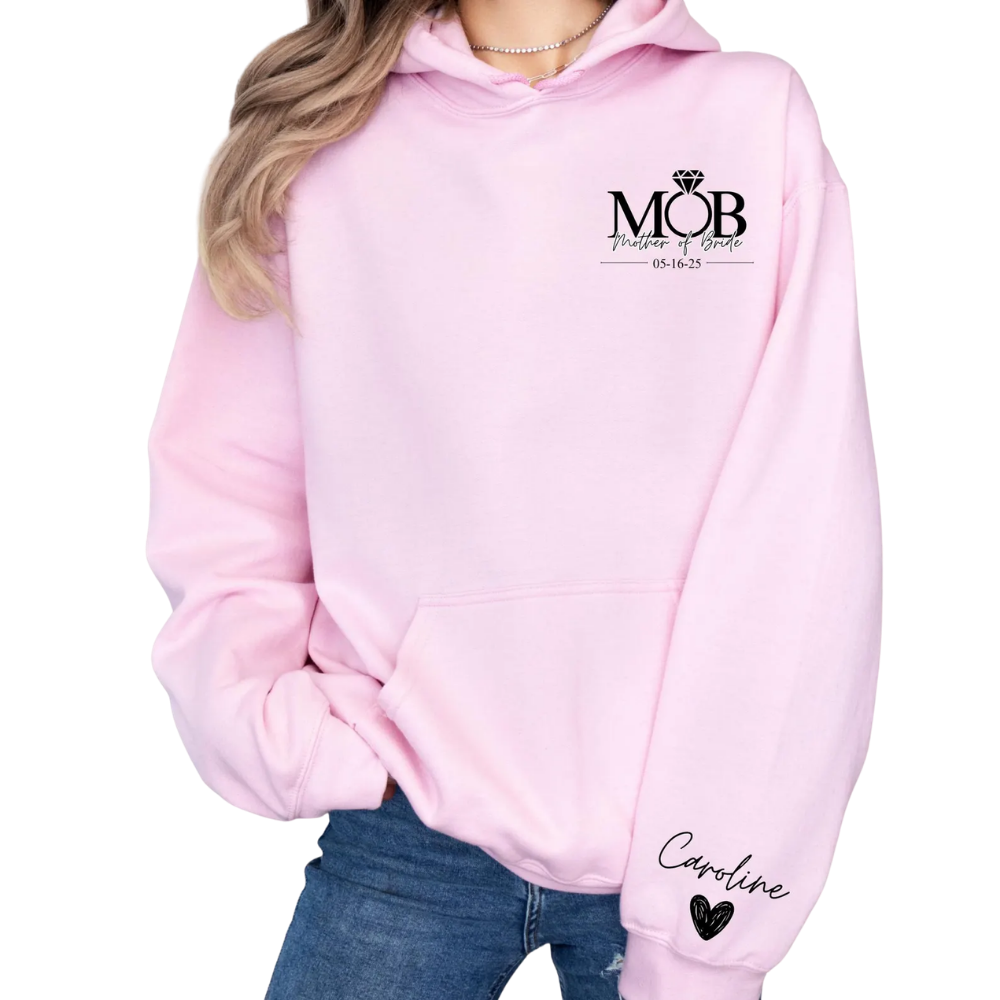 Mother Of Bride Mother Of Groom Personalized Matching Wedding Sweatshirts, Custom MOB MOG Sweatshirts ET1299