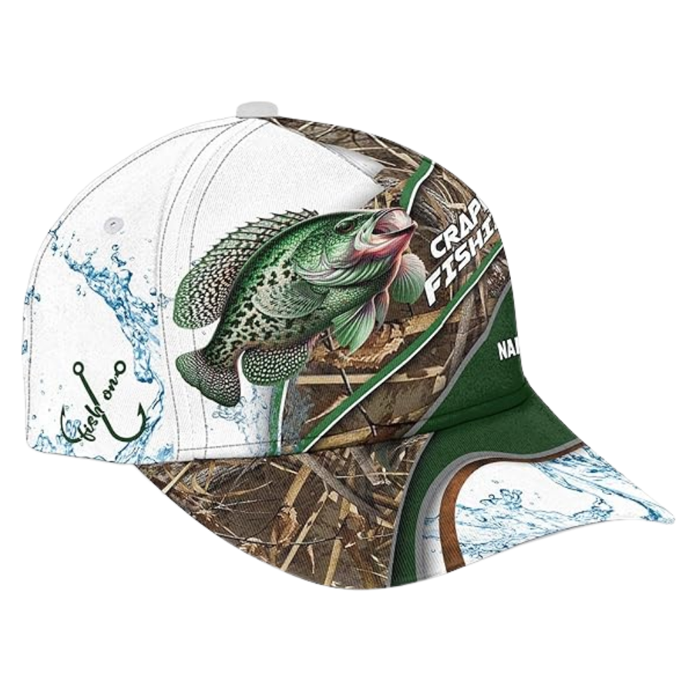 Custom Name Crappie Fishing Baseball Cap, Custom Fishing Lover Caps CP0209