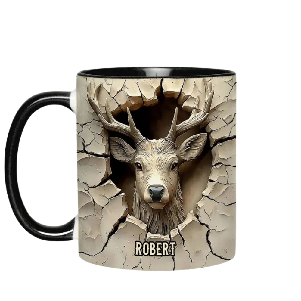 Personalized Deer Hunting 3D Printed Coffee Mug, Custom Deer Hunting Mugs ET0121