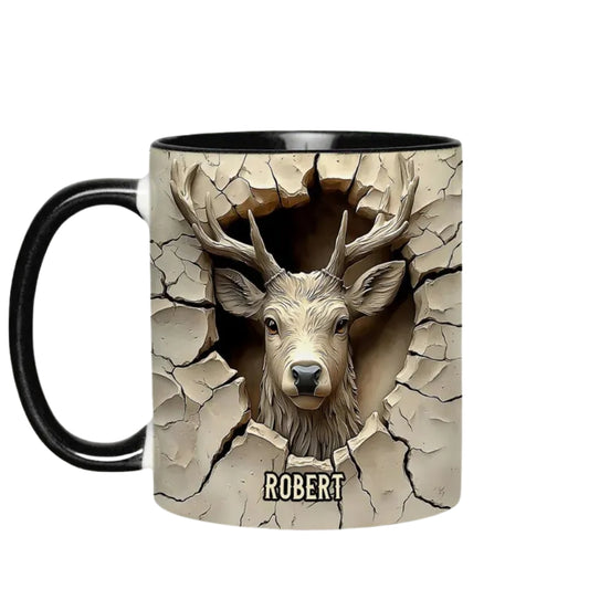 Personalized Deer Hunting 3D Printed Coffee Mug, Custom Deer Hunting Mugs ET0121