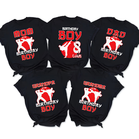 Custom Karate Taekwondo Birthday Family Matching T Shirt, Custom Martial Birthday Shirts For Family ET0672
