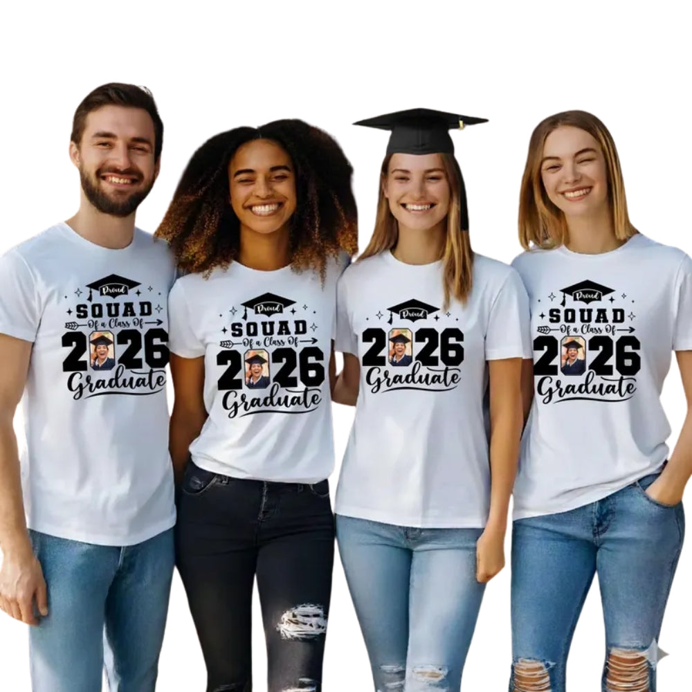 Custom Photo Proud Graduate Matching Family T Shirts, Personalized Graduation Shirts For Family ET0076