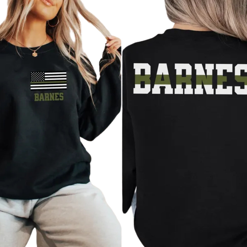 Custom Army Wife Sweatshirt with Name, Custom Army Solider Family Sweatshirt 2D0671