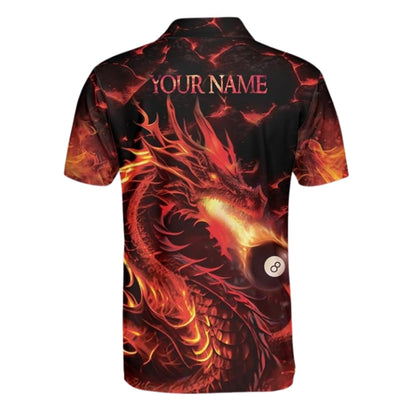 Custom Dragon 8 Ball Billiard Polo Shirt Mens, Custom Dragon Billiard Team Shirts BIZ0242