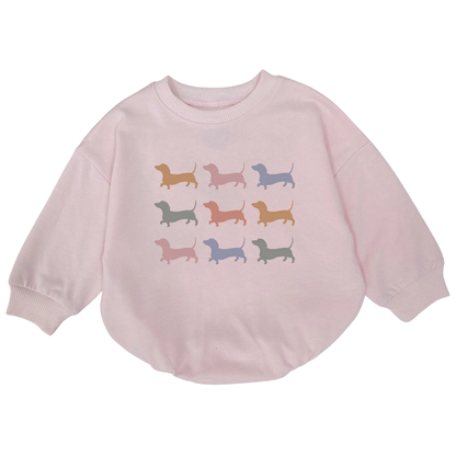 Dachshund Baby Romper Sweatshirt, Dog Dachshund Romper Sweatshirt For Baby BB0538