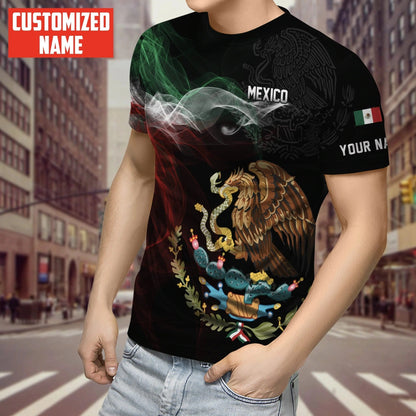 Personalized 3D All Over Printed Mexico Tshirt, Mexico Shirt, Mexico Smoke 3D T Shirt, Mexican Shirts TO0016