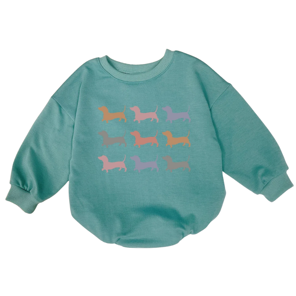 Dachshund Baby Romper Sweatshirt, Dog Dachshund Romper Sweatshirt For Baby BB0538