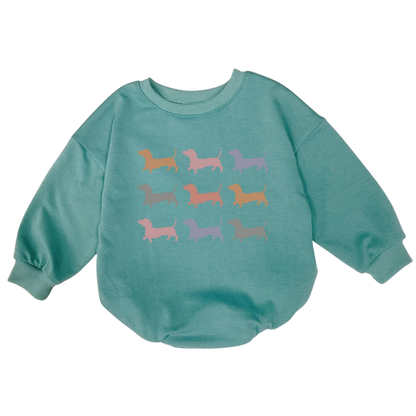 Dachshund Baby Romper Sweatshirt, Dog Dachshund Romper Sweatshirt For Baby BB0538