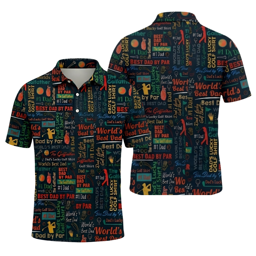 Best Dad By Par World's Best Dad Golf Polo Shirt For Dad, Father's Day Golf Shirts GE0437