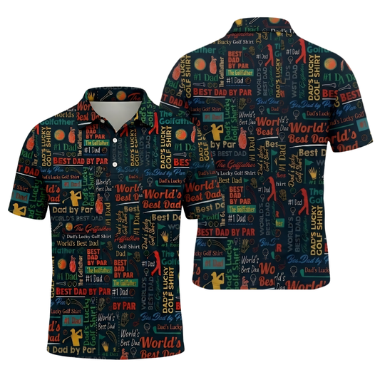Best Dad By Par World's Best Dad Golf Polo Shirt For Dad, Father's Day Golf Shirts GE0437