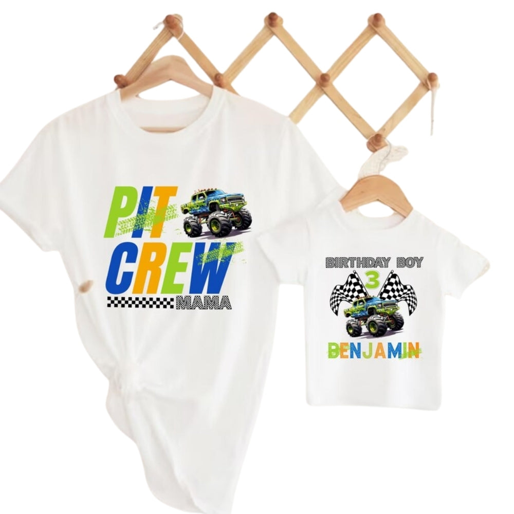 Pit Crew Custom Race Car Birthday Boy Matching Family T-Shirts, Custom Birthday Family Shirts ET0236