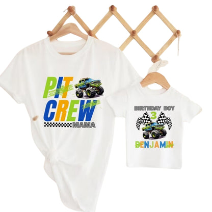 Pit Crew Custom Race Car Birthday Boy Matching Family T-Shirts, Custom Birthday Family Shirts ET0236