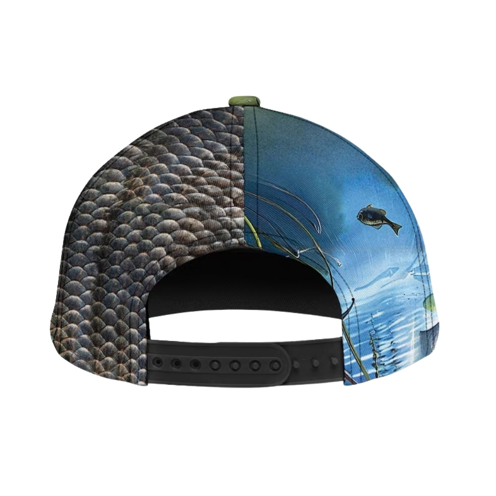 Custom Name Bass Fishing 3D Baseball Caps, Custom Fishing Hats Caps CP0082