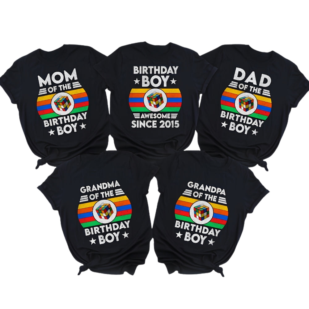 Custom Rubik Birthday Boy Matching Family T Shirt, Custom Rubik Birthday Shirts For Family ET0673