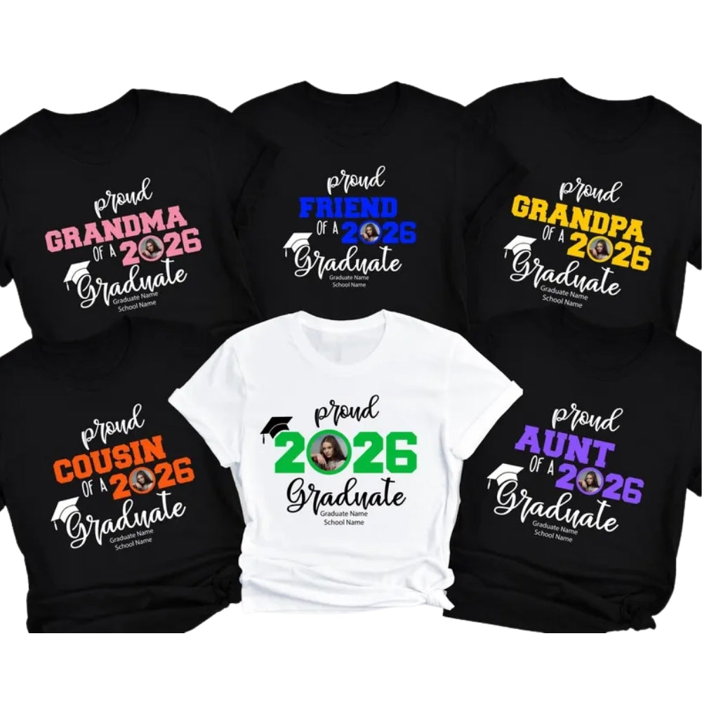 Personalized Photo Graduation Matching Family T Shirts, Custom Family Graduation Matching Shirts ET0521