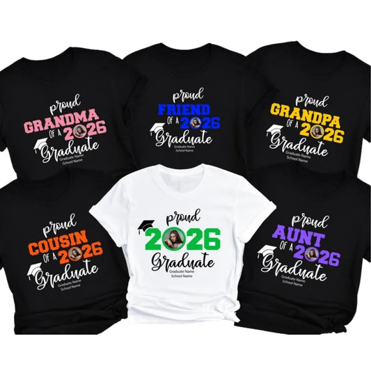 Personalized Photo Graduation Matching Family T Shirts, Custom Family Graduation Matching Shirts ET0521