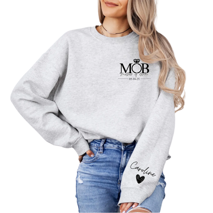 Mother Of Bride Mother Of Groom Personalized Matching Wedding Sweatshirts, Custom MOB MOG Sweatshirts ET1299