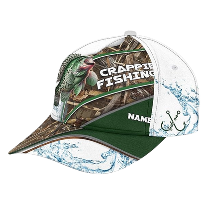 Custom Name Crappie Fishing Baseball Cap, Custom Fishing Lover Caps CP0209