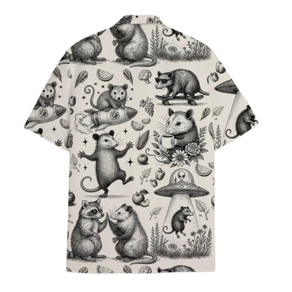 Vintage Opossum UFO Hawaiian Shirt Men And Women, Opossum Hawaiian Shirts HE0016