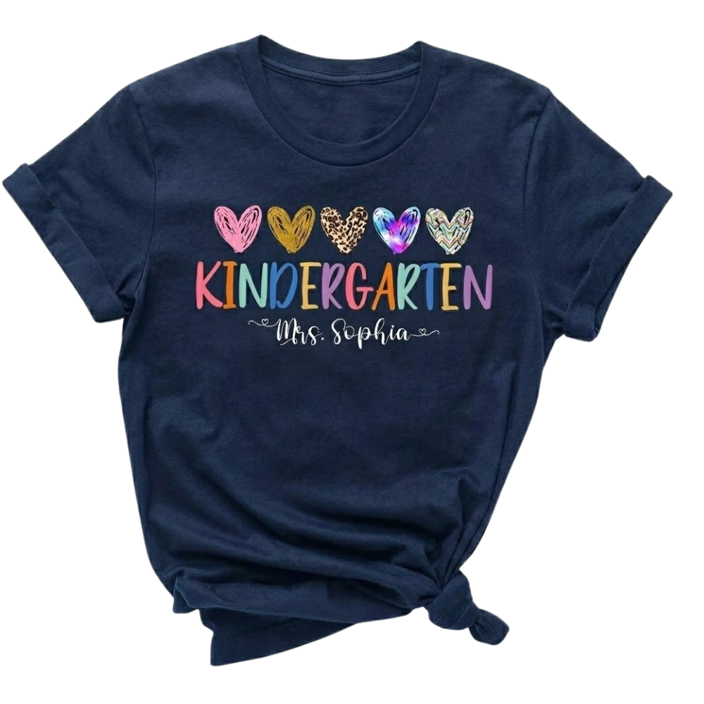 Custom Name Kindergarten T Shirts, Custom Matching Teacher Kindergarten Shirts ET1048