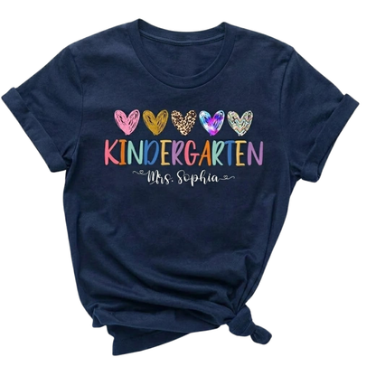 Custom Name Kindergarten T Shirts, Custom Matching Teacher Kindergarten Shirts ET1048