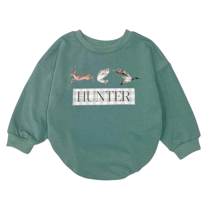 Deer Duck Fish Hunter Baby Romper Sweatshirt, Baby Hunting Romper Sweatshirt BB0121