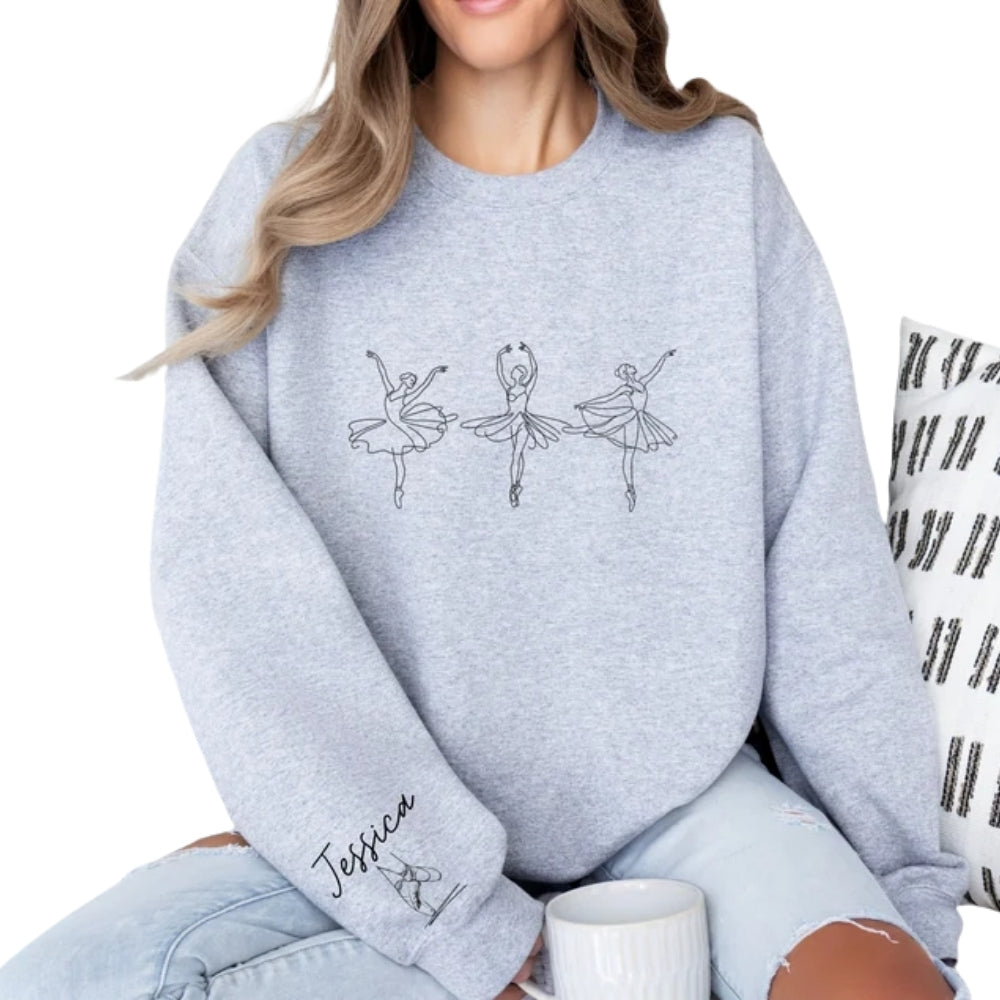 Custom Name Ballet Sweatshirt, Custom Ballerina Sweater 2D0748