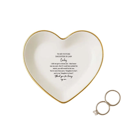 Personalized To My Future Daughter In Law Ring Dish, Custom Daughter In Law Wedding Jewelry Dish WD0126