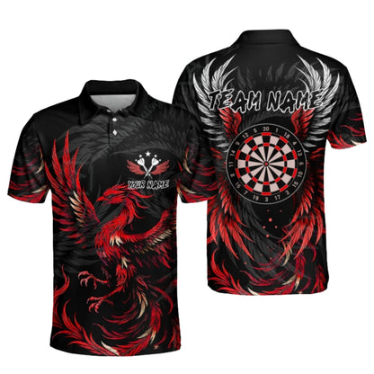Custom Phoenix Purple Darts Polo Shirts For Men, Custom Phoenix Dart Team Shirts DZ0077