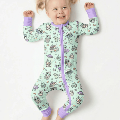 Alien UFO Baby Convertible Zippy Romper, Baby Space Lover Convertibel Romper BB0987