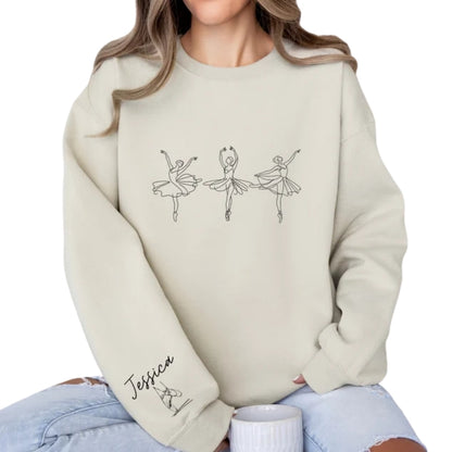Custom Name Ballet Sweatshirt, Custom Ballerina Sweater 2D0748