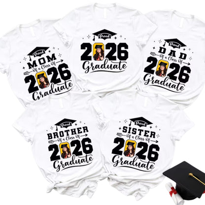 Custom Photo Proud Graduate Matching Family T Shirts, Personalized Graduation Shirts For Family ET0076