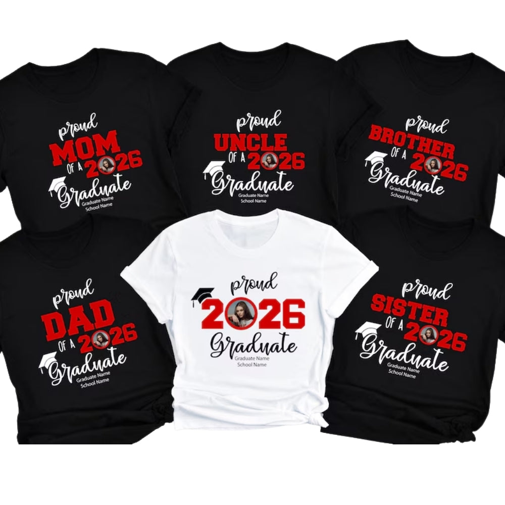 Personalized Photo Graduation Matching Family T Shirts, Custom Family Graduation Matching Shirts ET0521