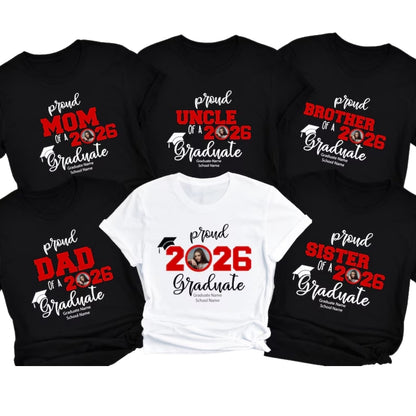 Personalized Photo Graduation Matching Family T Shirts, Custom Family Graduation Matching Shirts ET0521